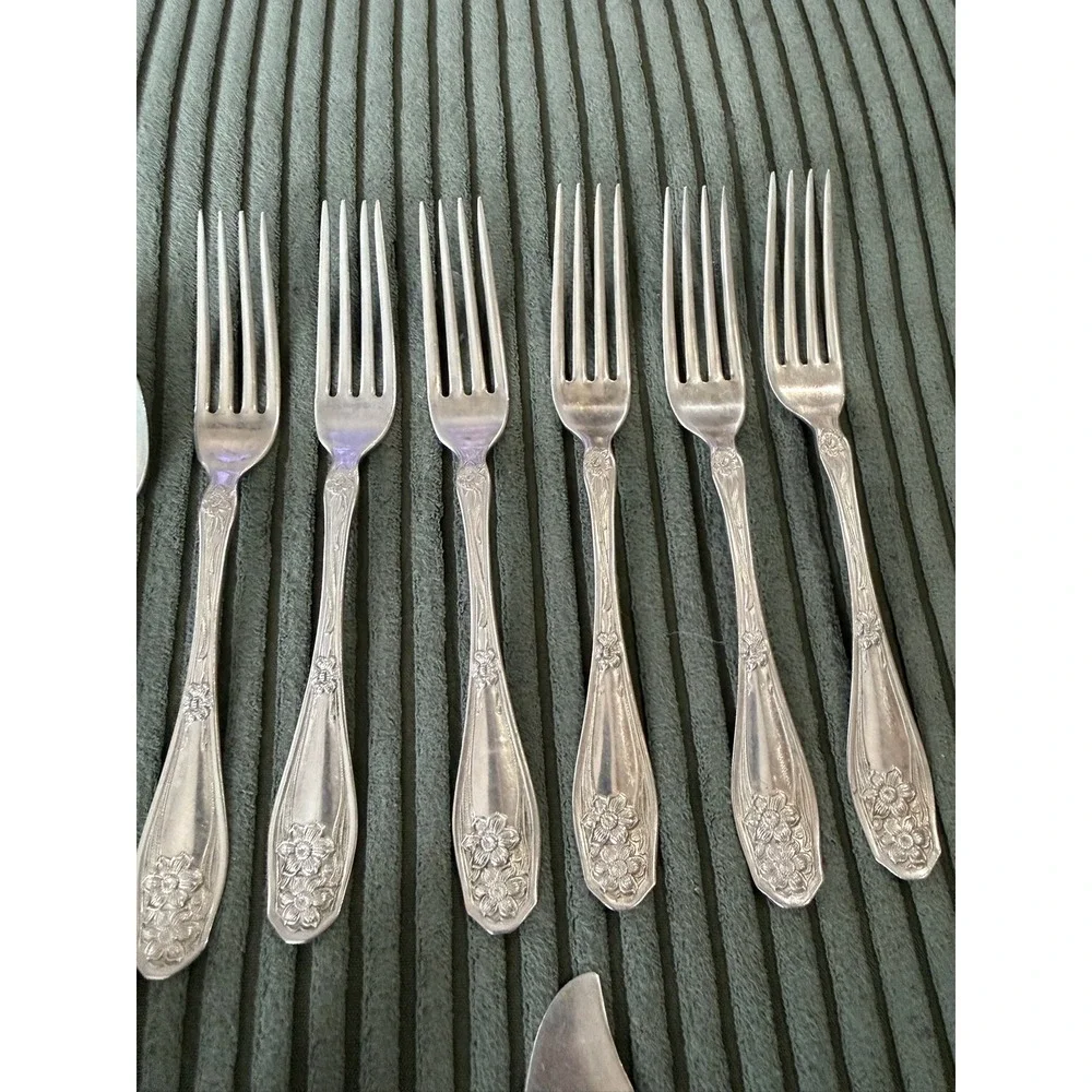 Rogers Nickel Silver Flatware Set 19 Piece‎ - Spoons Forks Butter Knife
